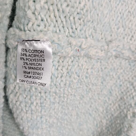 Wildfox Star Girl Ace Sweater M Blue White Distressed V-Neck - Picture 7 of 8